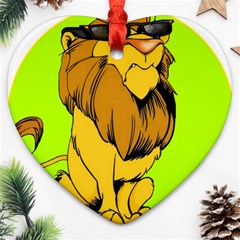 Lion Cartoon Parody Heart Ornament (two Sides) by danenraven