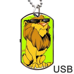 Lion Cartoon Parody Dog Tag Usb Flash (one Side) by danenraven