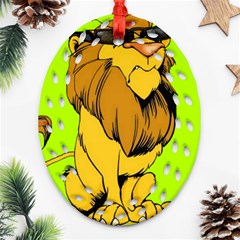 Lion Cartoon Parody Ornament (oval Filigree)