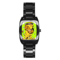 Lion Cartoon Parody Stainless Steel Barrel Watch by danenraven