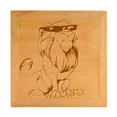 Lion Cartoon Parody Wood Photo Frame Cube