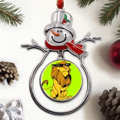 Lion Cartoon Parody Metal Snowman Ornament