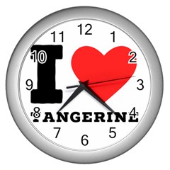 I Love Tangerine Wall Clock (silver) by ilovewhateva