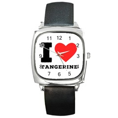 I Love Tangerine Square Metal Watch by ilovewhateva