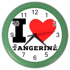 I Love Tangerine Color Wall Clock by ilovewhateva