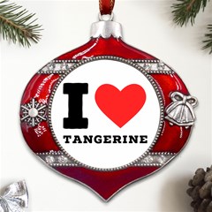 I Love Tangerine Metal Snowflake And Bell Red Ornament by ilovewhateva