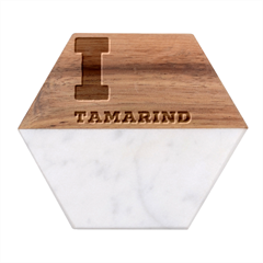 I Love Tamarind Marble Wood Coaster (hexagon)  by ilovewhateva