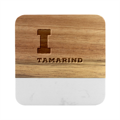 I Love Tamarind Marble Wood Coaster (square) by ilovewhateva