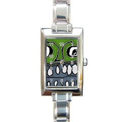 Extreme Closeup Angry Monster Vampire Rectangle Italian Charm Watch by dflcprintsclothing