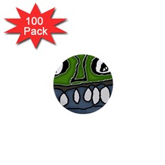 Extreme Closeup Angry Monster Vampire 1  Mini Buttons (100 Pack)  by dflcprintsclothing