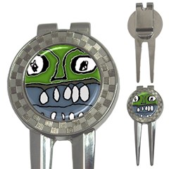 Extreme Closeup Angry Monster Vampire 3-in-1 Golf Divots by dflcprintsclothing