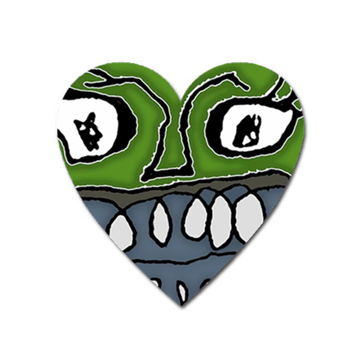 Extreme Closeup Angry Monster Vampire Heart Magnet