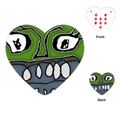 Extreme Closeup Angry Monster Vampire Playing Cards Single Design (heart) by dflcprintsclothing