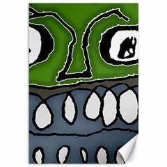 Extreme Closeup Angry Monster Vampire Canvas 12  X 18  by dflcprintsclothing