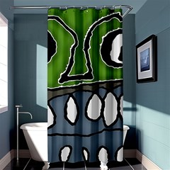 Extreme Closeup Angry Monster Vampire Shower Curtain 36  X 72  (stall)  by dflcprintsclothing