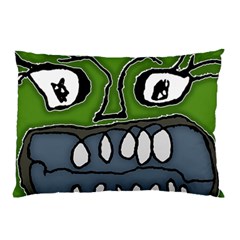 Extreme Closeup Angry Monster Vampire Pillow Case (two Sides) by dflcprintsclothing