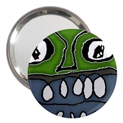 Extreme Closeup Angry Monster Vampire 3  Handbag Mirrors by dflcprintsclothing