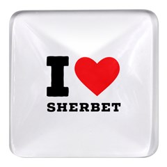 I love sherbet Square Glass Fridge Magnet (4 pack)