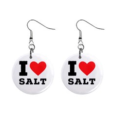 I Love Salt Mini Button Earrings by ilovewhateva