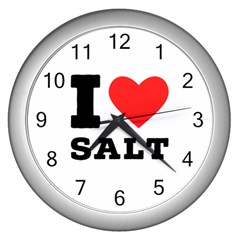 I Love Salt Wall Clock (silver) by ilovewhateva