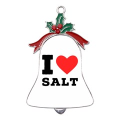 I Love Salt Metal Holly Leaf Bell Ornament by ilovewhateva