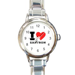 I Love Saffron Round Italian Charm Watch by ilovewhateva