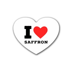 I Love Saffron Rubber Heart Coaster (4 Pack) by ilovewhateva