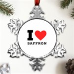 I love saffron Metal Small Snowflake Ornament Front