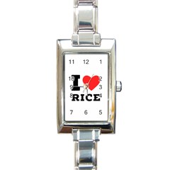 I Love Rice Rectangle Italian Charm Watch by ilovewhateva