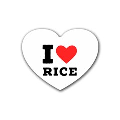 I Love Rice Rubber Coaster (heart) by ilovewhateva