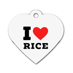 I Love Rice Dog Tag Heart (one Side) by ilovewhateva