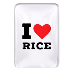 I Love Rice Rectangular Glass Fridge Magnet (4 Pack)