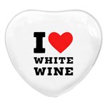 I love white wine Heart Glass Fridge Magnet (4 pack) Front