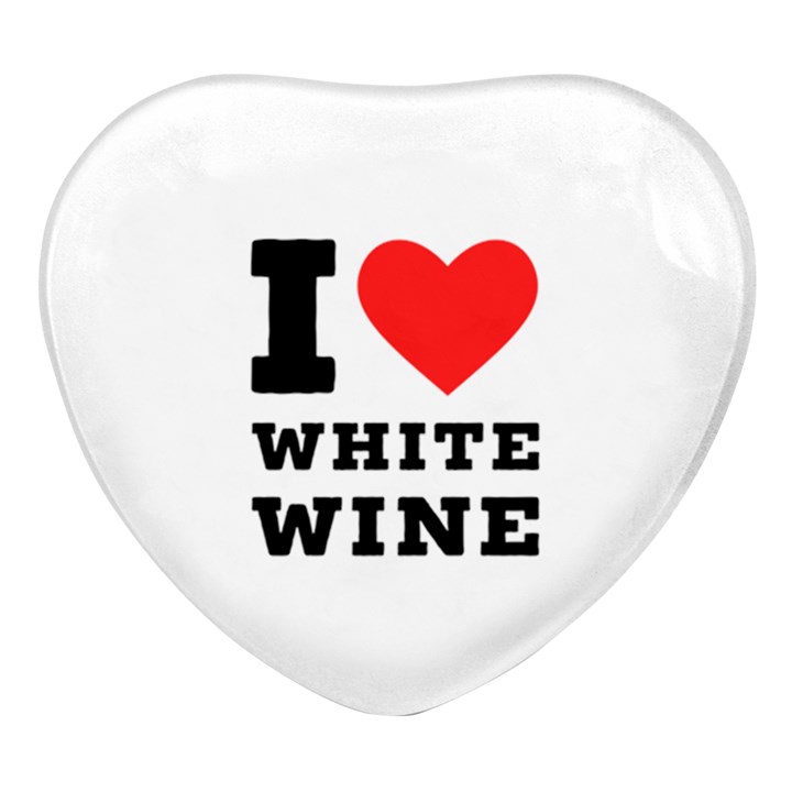 I love white wine Heart Glass Fridge Magnet (4 pack)