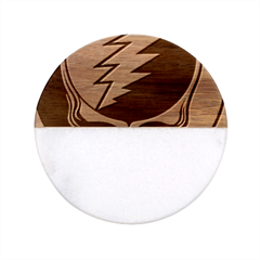 Grateful Dead Classic Marble Wood Coaster (round)  by Mog4mog4