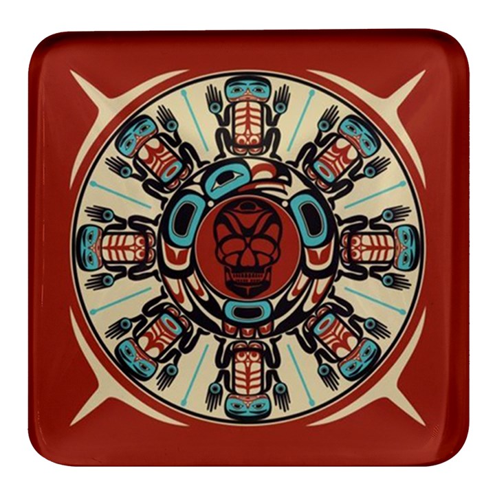 Grateful Dead Pacific Northwest Square Glass Fridge Magnet (4 pack)