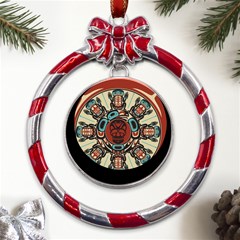 Grateful Dead Pacific Northwest Metal Red Ribbon Round Ornament by Mog4mog4