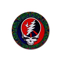 Grateful Dead Pattern Rubber Round Coaster (4 Pack) by Mog4mog4