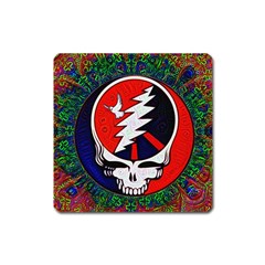 Grateful Dead Pattern Square Magnet by Mog4mog4