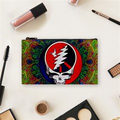 Grateful Dead Pattern Cosmetic Bag (small) by Mog4mog4