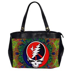 Grateful Dead Pattern Oversize Office Handbag (2 Sides) by Mog4mog4