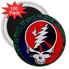 Grateful Dead Pattern 3  Magnets (100 Pack)