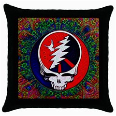 Grateful Dead Pattern Throw Pillow Case (black) by Mog4mog4