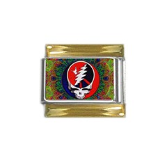 Grateful Dead Pattern Gold Trim Italian Charm (9mm)