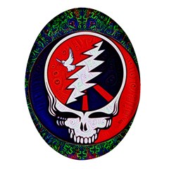 Grateful Dead Pattern Oval Glass Fridge Magnet (4 Pack)