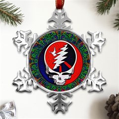 Grateful Dead Pattern Metal Small Snowflake Ornament by Mog4mog4