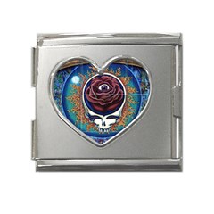 Grateful Dead Ahead Of Their Time Mega Link Heart Italian Charm (18mm) by Mog4mog4