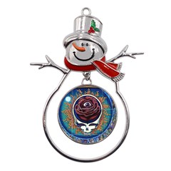 Grateful Dead Ahead Of Their Time Metal Snowman Ornament by Mog4mog4