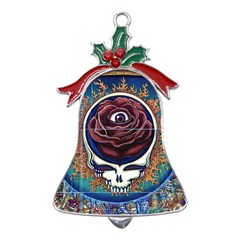 Grateful Dead Ahead Of Their Time Metal Holly Leaf Bell Ornament by Mog4mog4