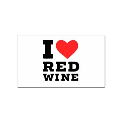 I Love Red Wine Sticker (rectangular)